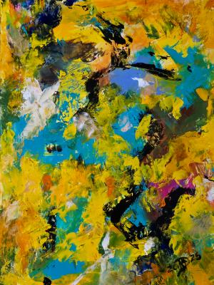 The Yellow Series: #9 The King in Yellow temper boils into storm clouds and sunrise. The Yellow Series: #9 The King in Yellow temper boils into storm clouds and sunrise.