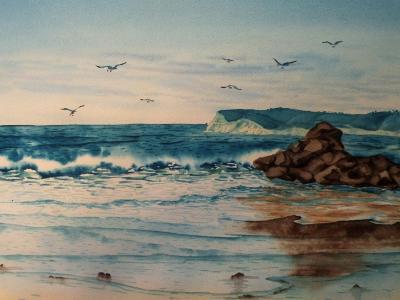 Coronado Beach (watercolor)