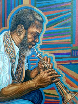 "Dewey Redman Playing Chinese Reed Instrument"