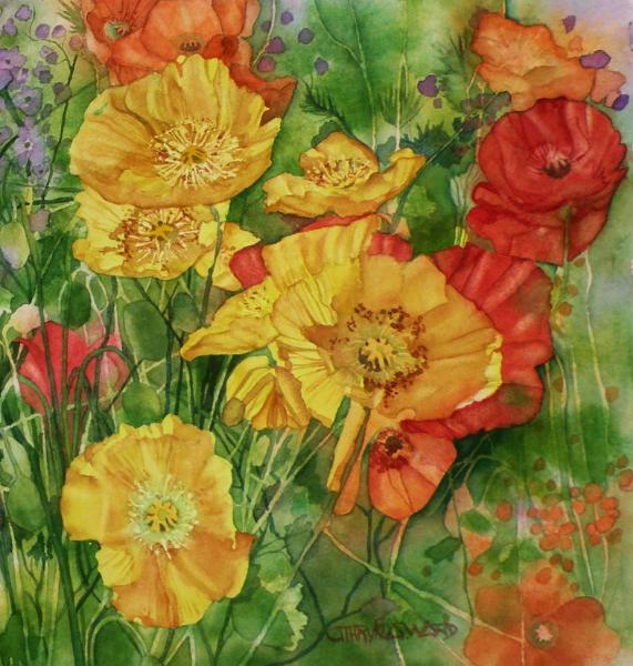 Golden Poppies (watercolor)