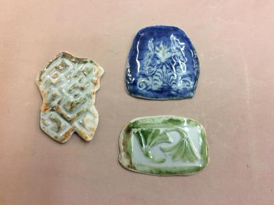 Experiments - stamping & glaze