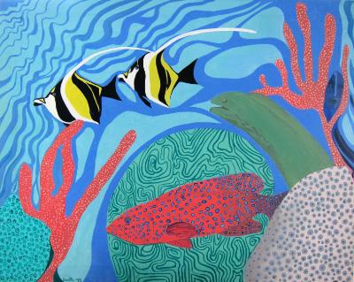 Coral Grouper, Moorish Idols and Eel Coral Grouper, Moorish Idols and Eel