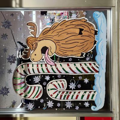 Reindeer stuck to Candy cane