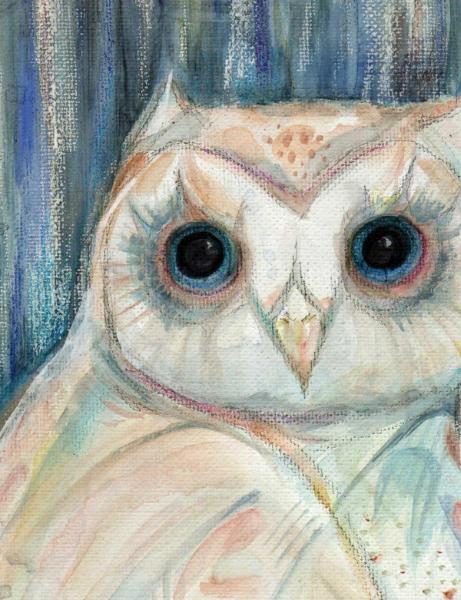 Owl Spirit original framed owl totem painting 