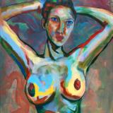 Rainbow Goddess 14-021 - acrylic painting on canvas, 24in x 36in