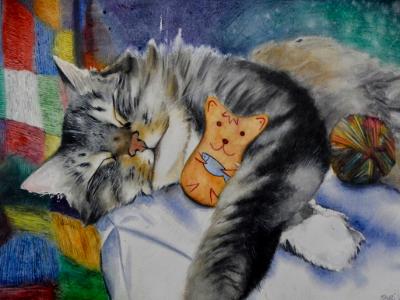 Maggie and her toys, 38cm x 56cm, 2022 Maggie and her toys, 38cm x 56cm, 2022