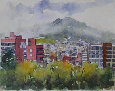 View of the modern part of quito, 30cm x 40cm, 2015