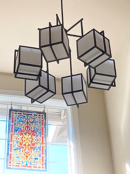 Frank Lloyd Wright Style Chandelier - Cold Steel Art