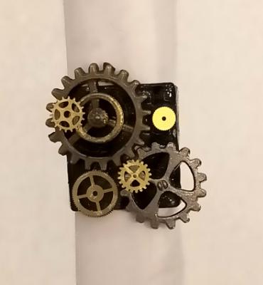 Steampunk gears ring