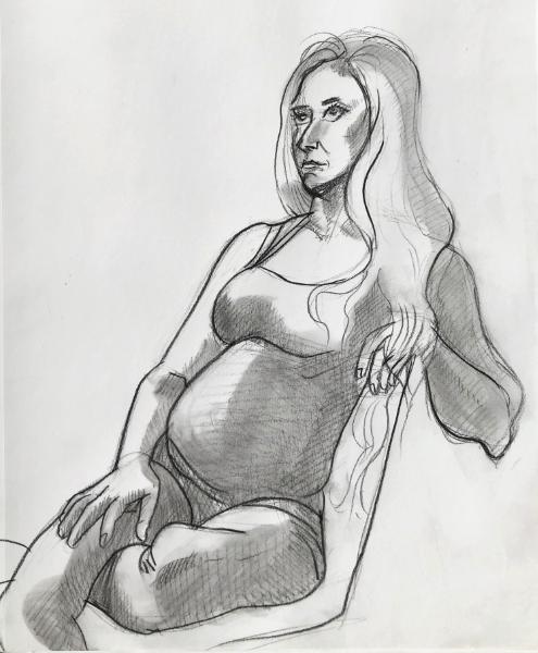 Danielle, Seated Figure Study