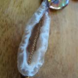 14-017 - Copper coin pearls, agate slices and glass beads