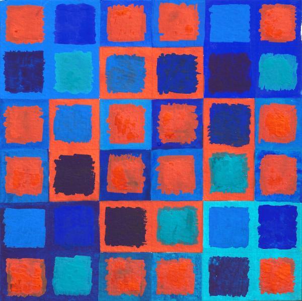 Orange & Four Blues - 36 Squares