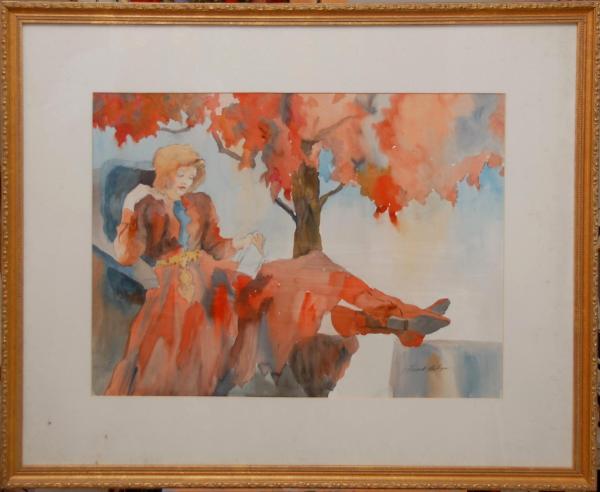 #82 Autumn lady with Tree