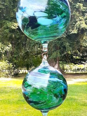 #07042509 Four Hanging Ball Sculpture Lg-6.75'' Med-6'' Sm-4.75'' Xsm-3.5'' 32'' Long $250.00 #07042509 Four Hanging Ball Sculpture Lg-6.75'' Med-6'' Sm-4.75'' Xsm-3.5'' 32'' Long $250.00