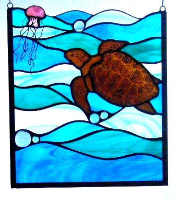 Loggerhead Turtle & Jellyfish Panel Loggerhead Turtle & Jellyfish Panel