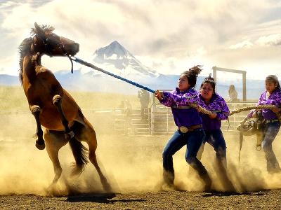 Tribal Traditions: Tygh Rodeo Girls' Wildhorse Race