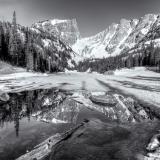 Dream Lake Spring Black & White