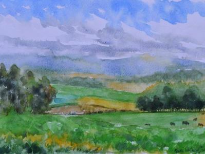 Plein air watercolor view of Mulalo 1, 35cm x 50cm, 2016 Plein air watercolor view of Mulalo 1, 35cm x 50cm, 2016