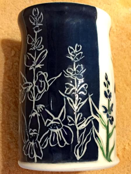 Purple and White Flower Vase/Tumbler Side Two
