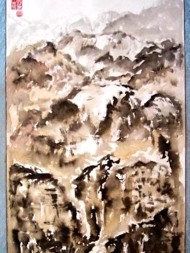 Mountains in Clouds (63"X27")-SOLD