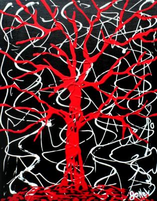 "Abstract Tree-Red"