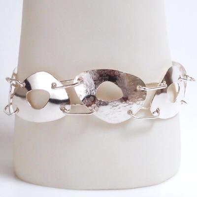 Handmade unique sterling silver link bracelet