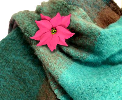 Poinsettia Pin for Shawl Wrap Poinsettia Pin for Shawl Wrap