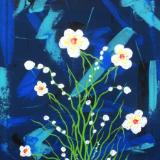 Growing Modern Collection-"Floral Cycles On Blue" #3