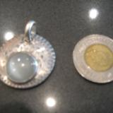 13-136 Moonstone and Patterned Sterling Pendant