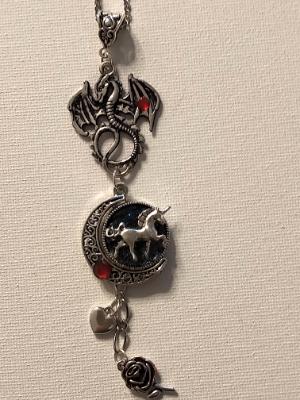 Dragon and Unicorn spinner necklace