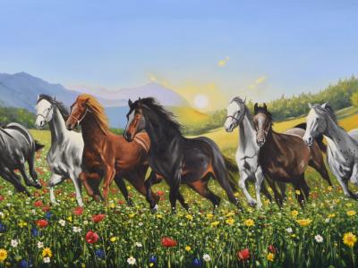 The horses of Bucovina - Romania, 130cm x 80cm, 2020 The horses of Bucovina - Romania, 130cm x 80cm, 2020