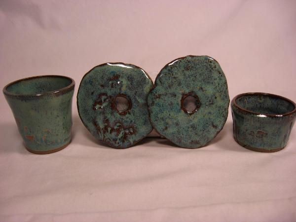120424.FH Two-Piece Flower Vases with Multiple Glazes