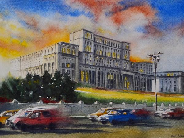 PALACE OF THE PARLIAMENT - Bucharest, 35cm x 50cm, 2019