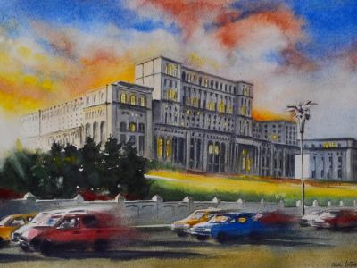 PALACE OF THE PARLIAMENT - Bucharest, 35cm x 50cm, 2019 PALACE OF THE PARLIAMENT - Bucharest, 35cm x 50cm, 2019