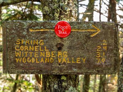 Slide Mountain Trail Marker Slide Mountain Trail Marker
