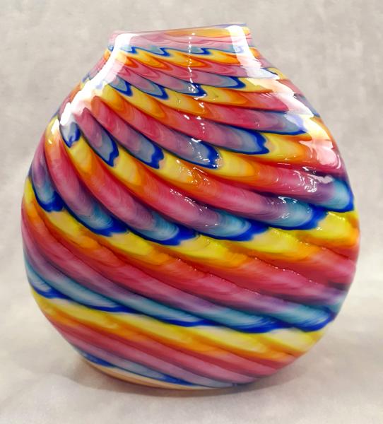 #12092505 Vase pillow 7''HX6.75''WX3.25''D rainbow tie dye design $125.00