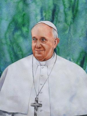 Portrait of Pope FRANCIS, 80cm x 60cm, 2014 Portrait of Pope FRANCIS, 80cm x 60cm, 2014