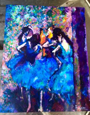 Master copy of Degas Dancers in blue 