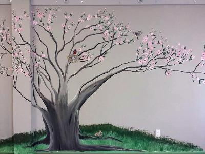 dogwood tree interior mural