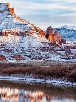 Fisher Towers Golden Light and Cold Snow Fisher Towers Golden Light and Cold Snow