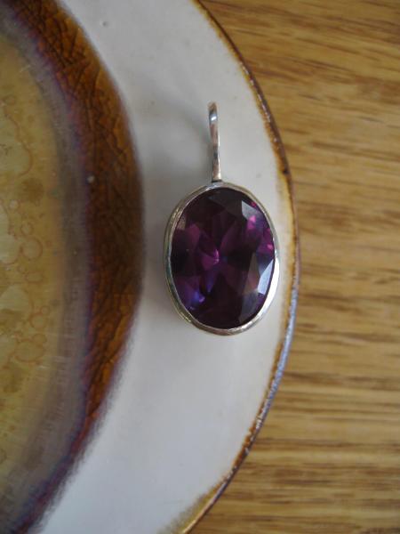 13-108 Sterling and Faceted Synthetic Spinel Pendant
