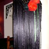 Selena/ Black satin ribbon with roses~$59