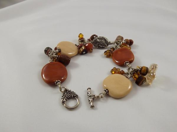 B-3 earthtone kazuri bead charm bracelet