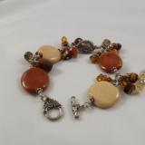 B-3 earthtone kazuri bead charm bracelet