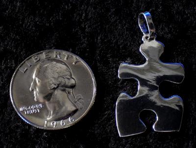 PUZZLE PIECE PENDANT (ITEM 1F) STERLING SILVER PUZZLE PIECE PENDANT (ITEM 1F) STERLING SILVER