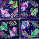 Coaster Tile Happy Fish #2