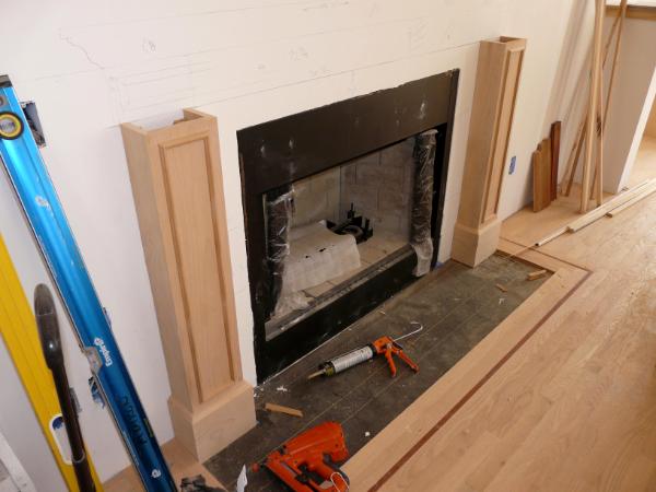 Custom solid alder fireplace mantle