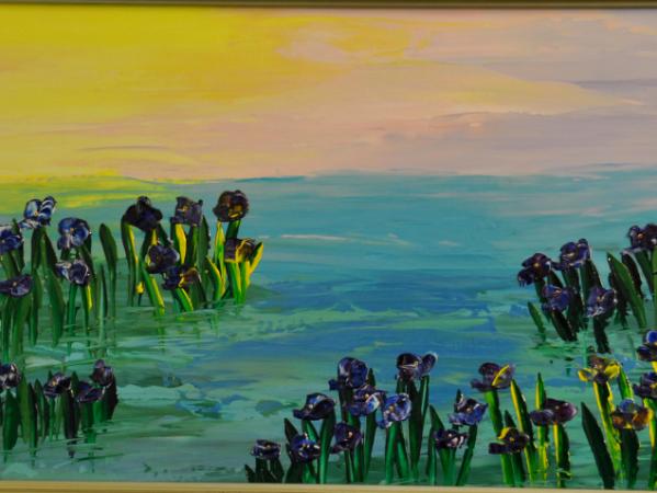 Out of the Water Series 15 X 30 Acrylic on Canvas board Embellished prints available  Out of the Water Series 15 X 30 Acrylic on Canvas board Embellished prints available