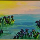 Out of the Water Series 15 X 30 Acrylic on Canvas board Embellished prints available 