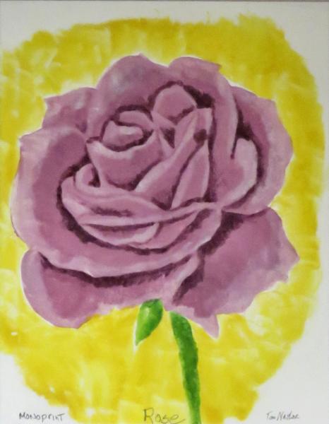 Violet Rose on Yellow